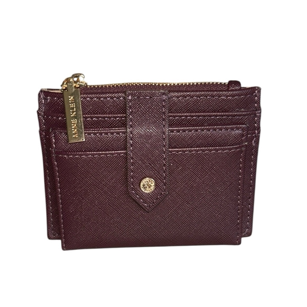 Anne Klein Card Case Wallet in Burgundy
